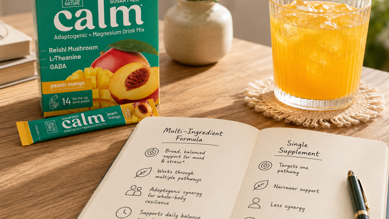 Multi-ingredient calm formulas versus single supplements